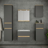 BADEZIMMER 6-teilig  in 141 cm  - Honigeiche/Anthrazit, Trend, Keramik/Holzwerkstoff (141cm) - MID.YOU