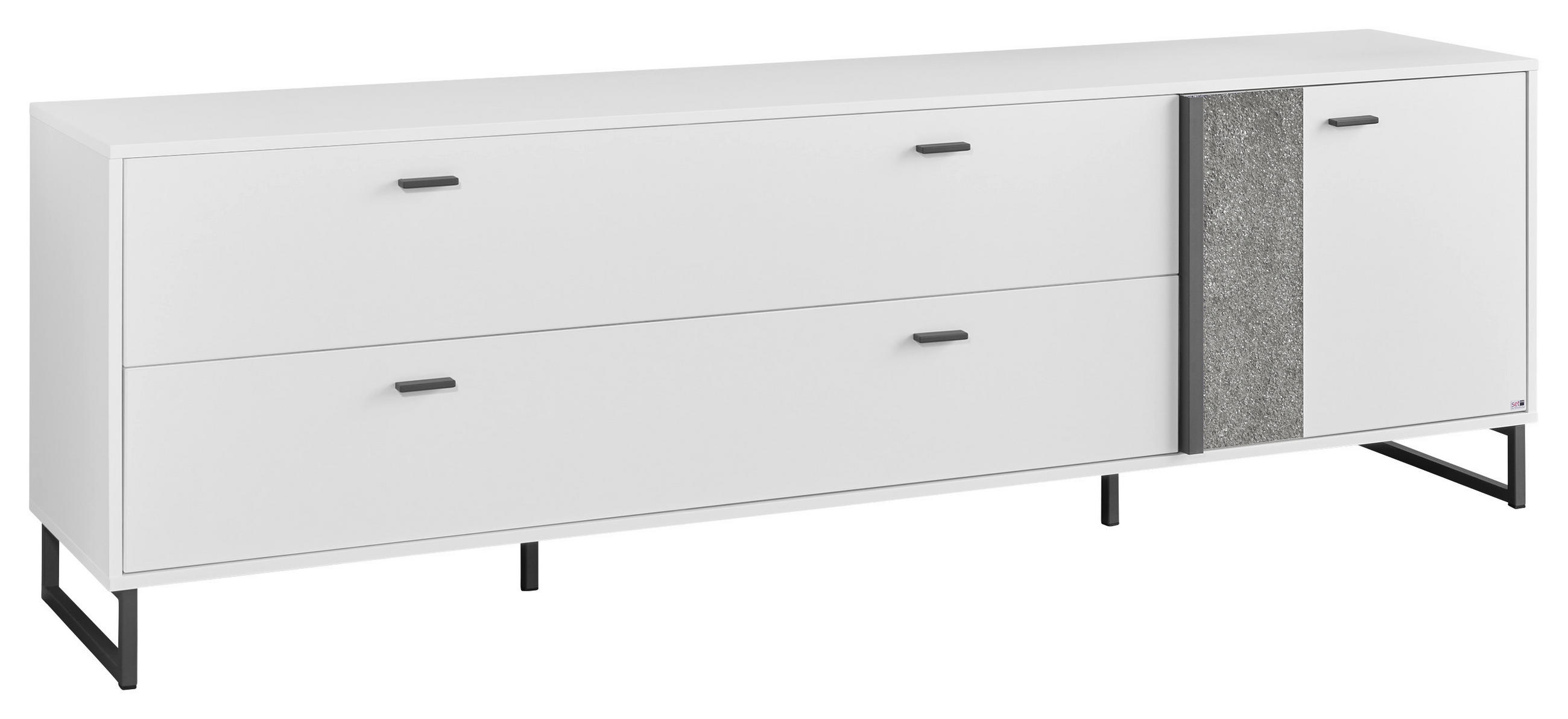 TV-ELEMENT - Dunkelgrau/Weiß, Design, Holzwerkstoff/Stein (213,7/66,5/43,8cm) - SetOne by Musterring