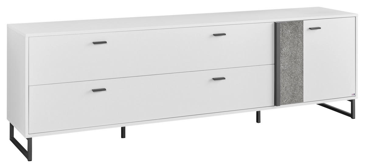 TV-ELEMENT - Dunkelgrau/Weiß, Design, Holzwerkstoff/Stein (213,7/66,5/43,8cm) - SetOne by Musterring