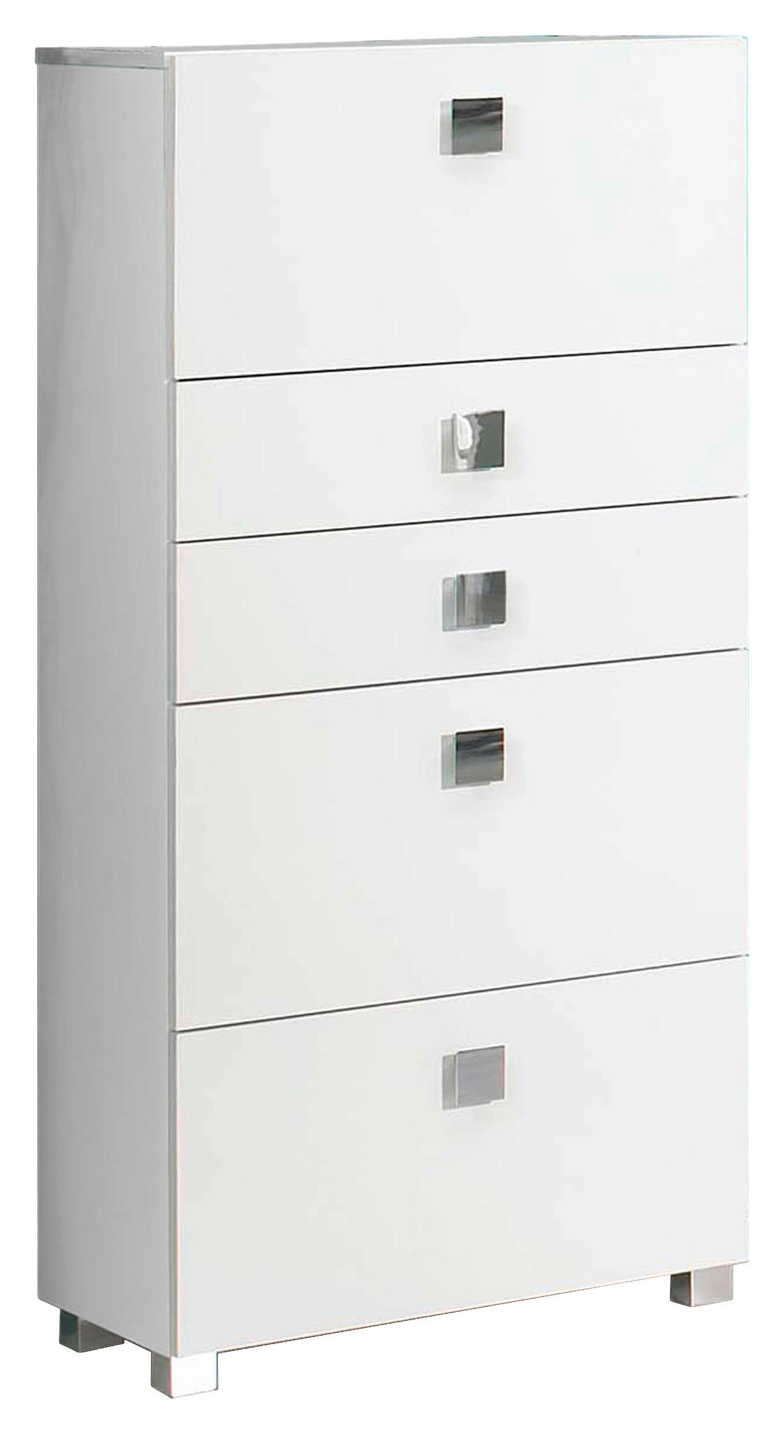 MIDISCHRANK 65,0/133,5/34,5 cm  - Chromfarben/Weiß, MODERN, Holzwerkstoff/Metall (65,0/133,5/34,5cm) - MID.YOU