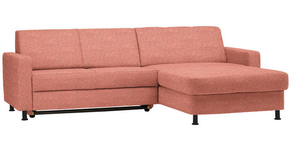 ECKSOFA in Webstoff Koralle  - Koralle/Schwarz, Design, Kunststoff/Textil (257/165cm) - Xora