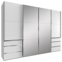 SCHWEBETÜRENSCHRANK in Weiss  - Chromfarben/Weiss, Modern, Glas/Holzwerkstoff (300/216/65cm) - MID.YOU