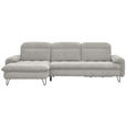 ECKSOFA in Chenille Beige  - Beige/Schwarz, LIFESTYLE, Textil/Metall (180/310cm) - Valnatura