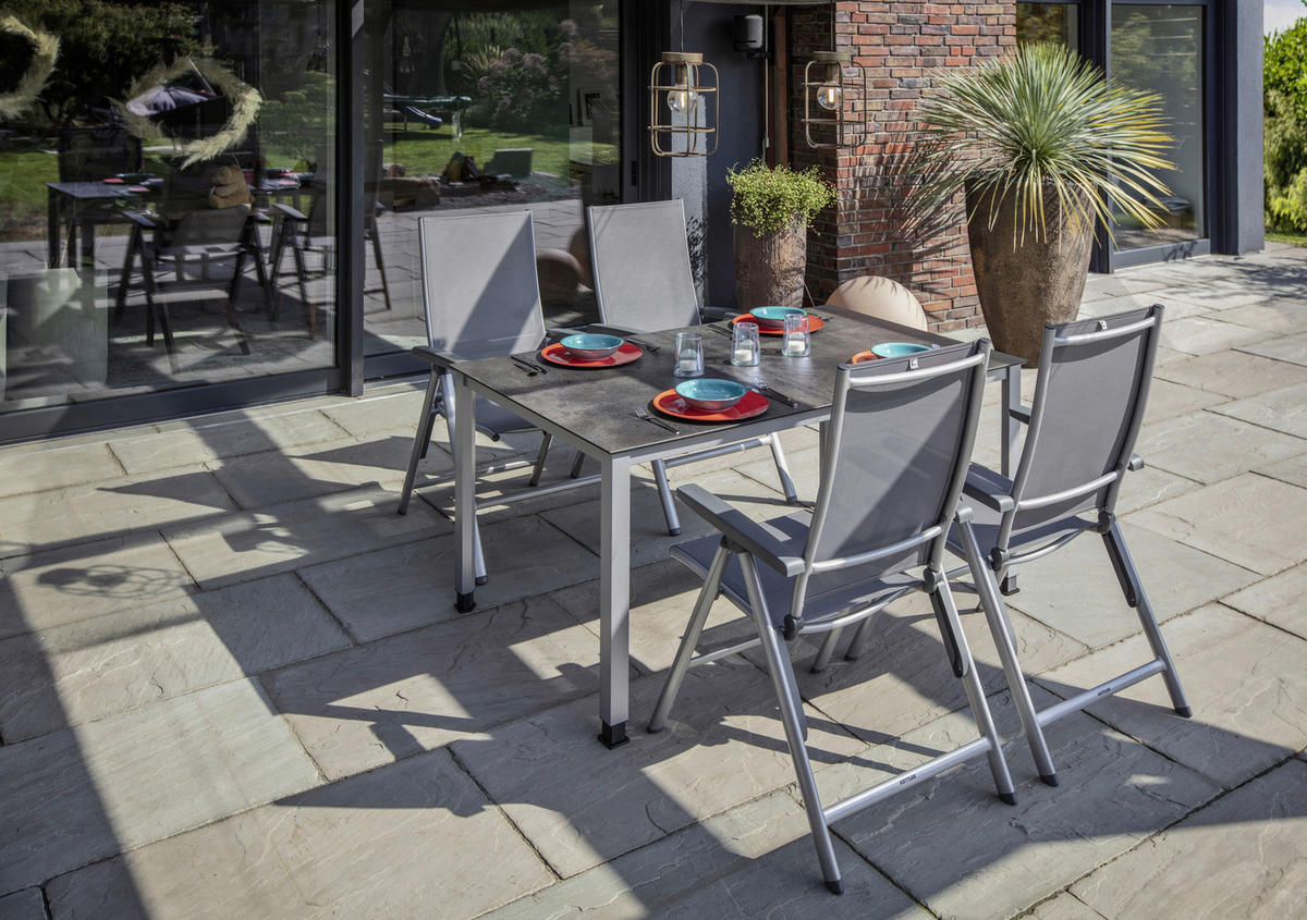 KLAPPSESSEL Netzbespannung Anthrazit, Silberfarben  - Anthrazit/Silberfarben, Basics, Textil/Metall (70/114/62cm) - Kettler