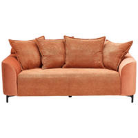 2,5-SITZER  in Cord, Velours Rostfarben  - Rostfarben/Schwarz, KONVENTIONELL, Textil/Metall (200/84/99cm) - Carryhome