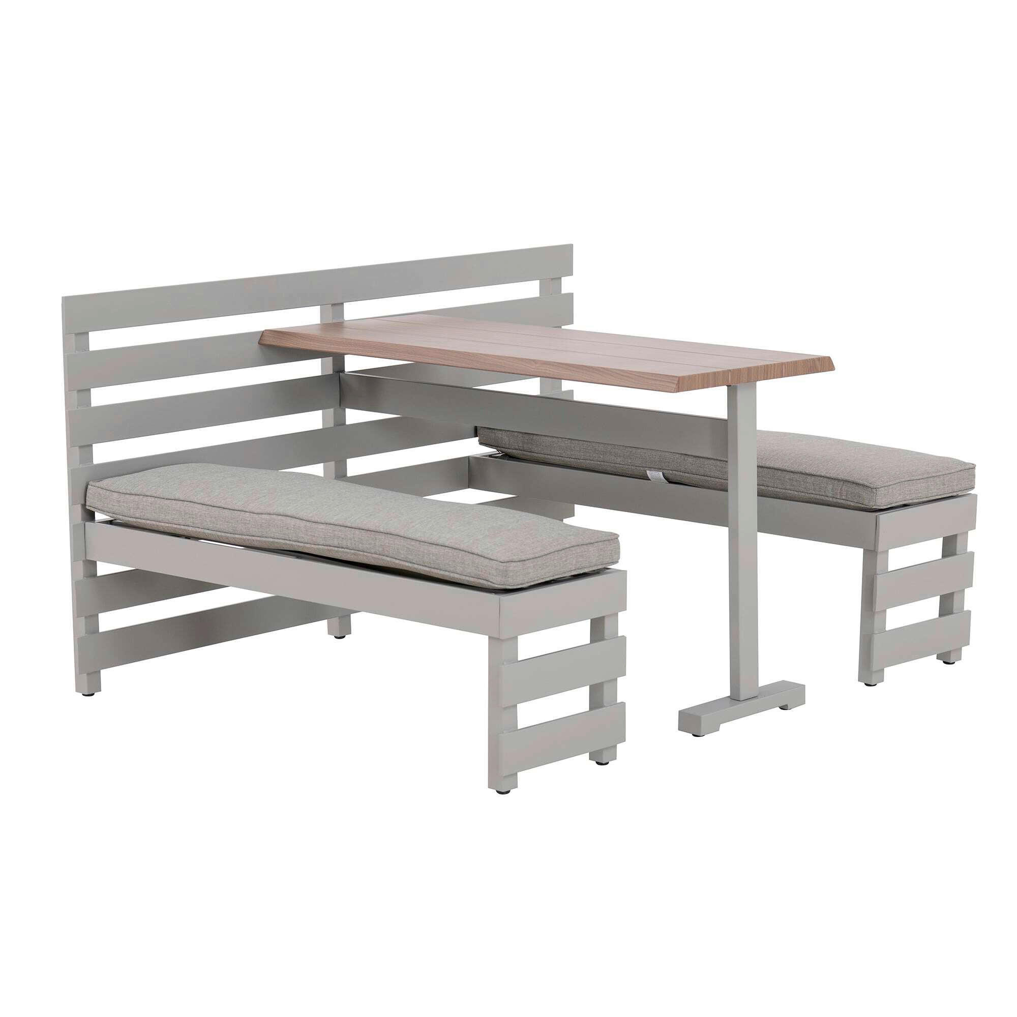 GARTENSET Webstoff Stahl  - Hellbraun/Beige, Basics, Textil/Metall (126/86/157cm) - Modante