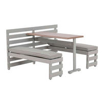 GARTENSET Webstoff Stahl  - Hellbraun/Beige, Basics, Textil/Metall (126/86/157cm) - Modante