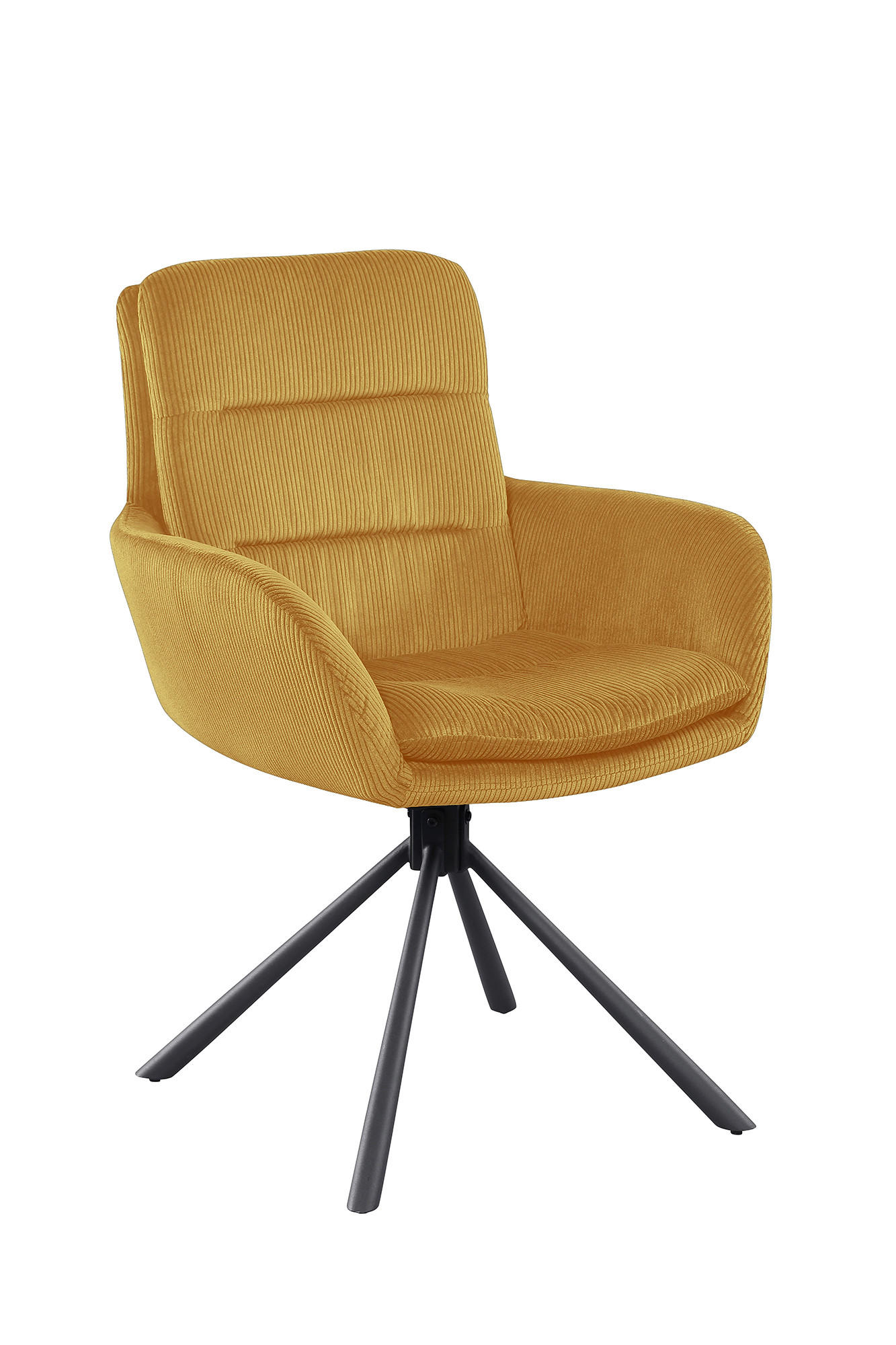 DREHSTUHL Cord Goldfarben  - Goldfarben/Schwarz, MODERN, Textil/Metall (60/89/64cm) - Livetastic