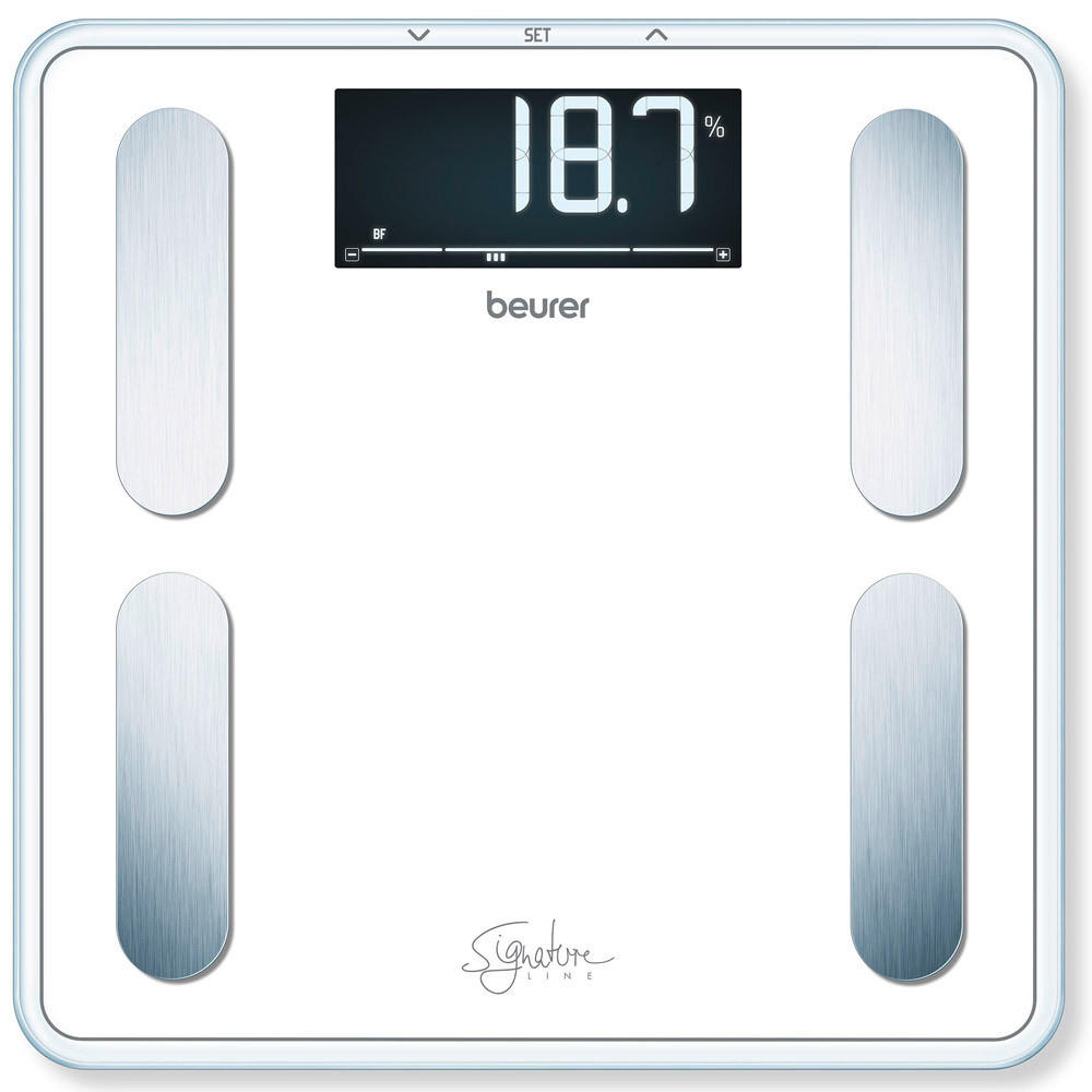 KÖRPERANALYSEWAAGE - Weiss, Basics, Glas (36.3/35.5/4.1cm) - Beurer