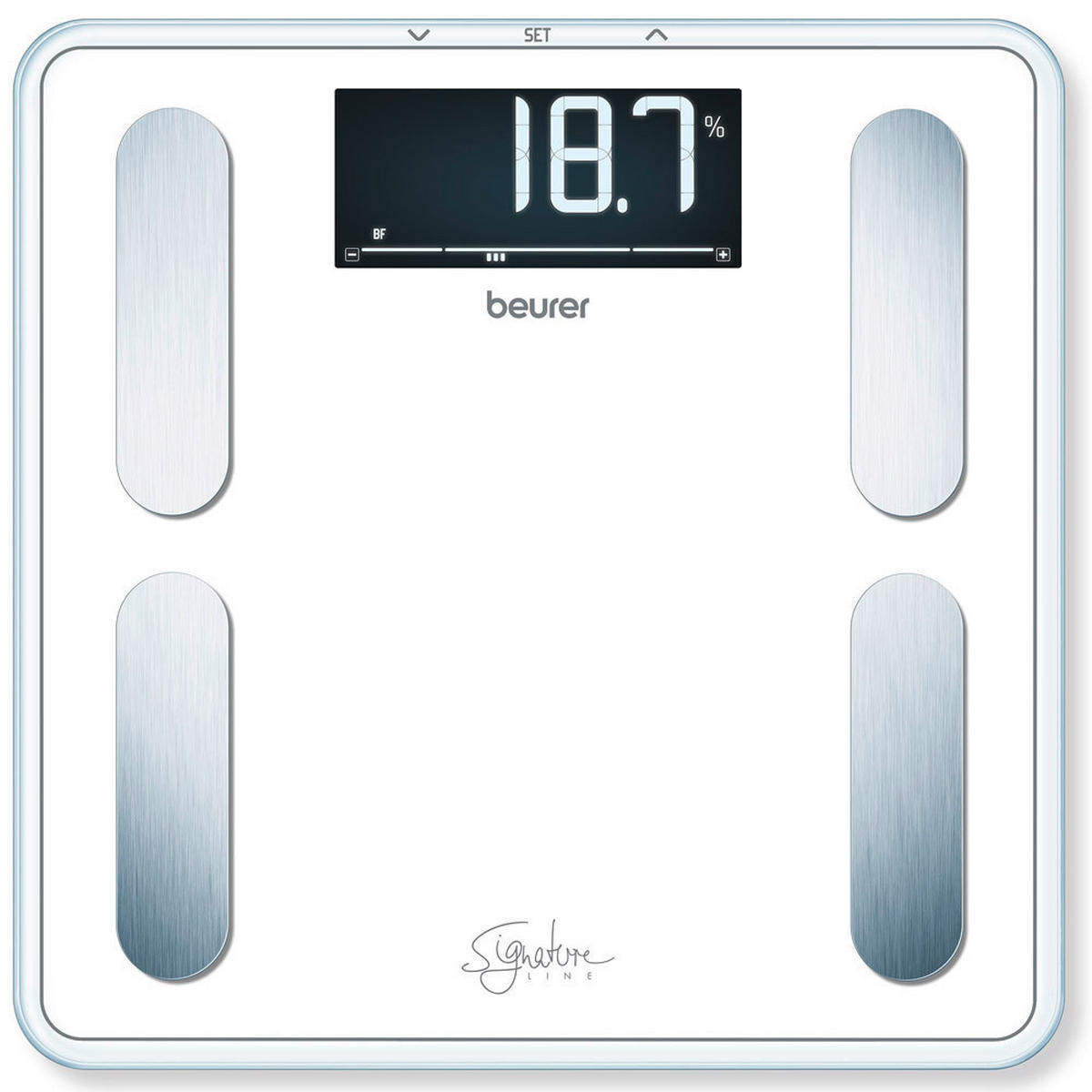 KÖRPERANALYSEWAAGE - Weiss, Basics, Glas (36.3/35.5/4.1cm) - Beurer
