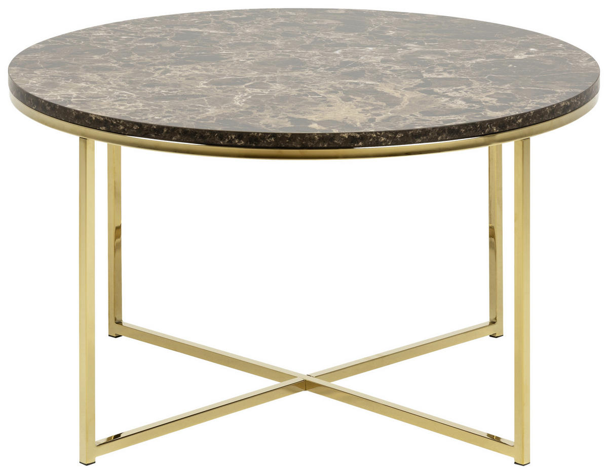 COUCHTISCH in Holzwerkstoff 80/80/46 cm  - Goldfarben/Braun, Trend, Holzwerkstoff/Metall (80/80/46cm) - Livetastic
