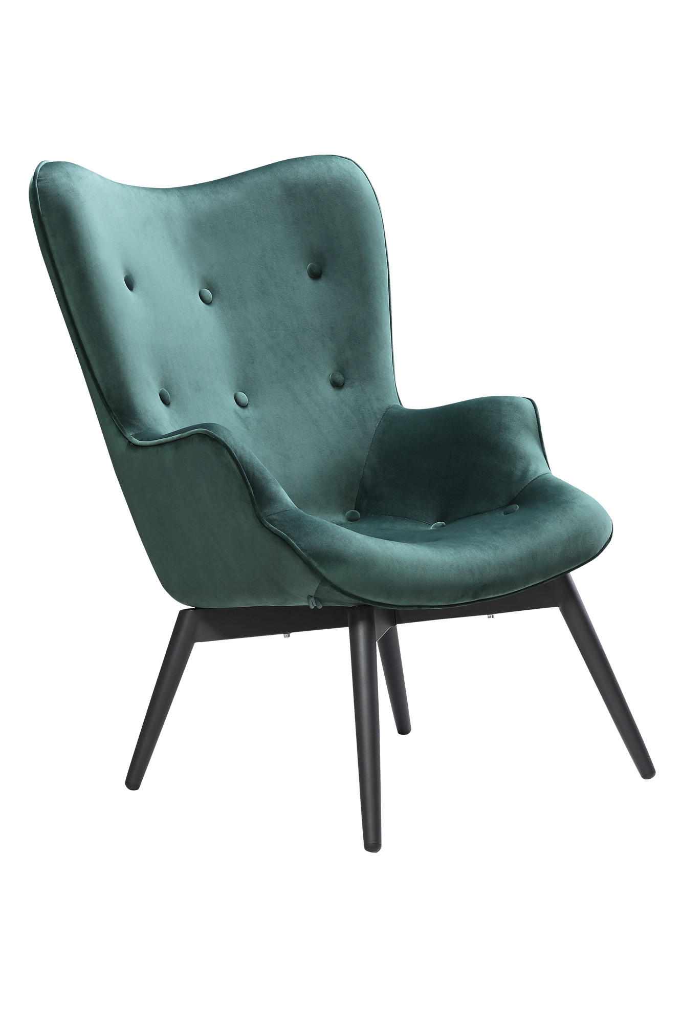 SESSEL in Samt Grün  - Schwarz/Grün, MODERN, Textil/Metall (80/92/99cm) - Livetastic