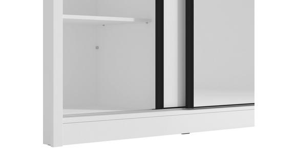SCHIEBETÜRENSCHRANK 242/215,5/60 cm 3-türig Weiß  - Schwarz/Weiß, Basics, Glas/Holzwerkstoff (242/215,5/60cm) - Xora