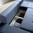 ECKSOFA in Webstoff Blau  - Chromfarben/Blau, Design, Kunststoff/Textil (302/187cm) - Carryhome