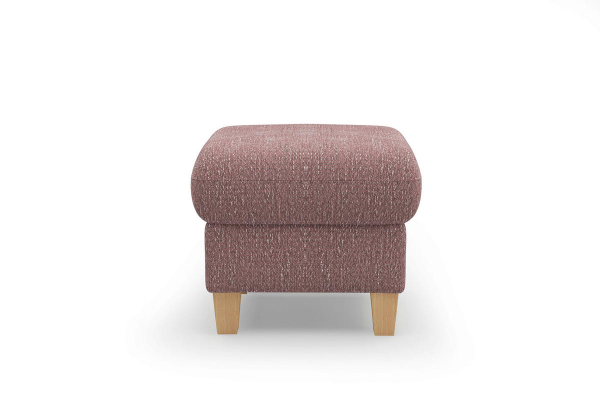 HOCKER GLENDALE E Chenille Aubergine  - Eichefarben/Aubergine, KONVENTIONELL, Holz/Textil (58/48/58cm) - Sit & More