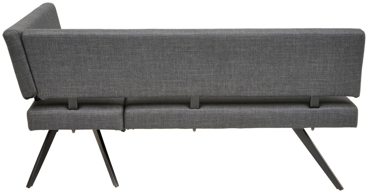 ECKBANK 190/150 cm  in Dunkelgrau  - Dunkelgrau/Schwarz, KONVENTIONELL, Textil/Metall (190/150cm) - MID.YOU