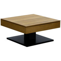 MĂSUȚĂ DE CAFEA lemn, material pe bază de lemn 75/75/38 cm   - culoare lemn stejar/negru, Design, lemn/material pe bază de lemn (75/75/38cm) - Boxxx