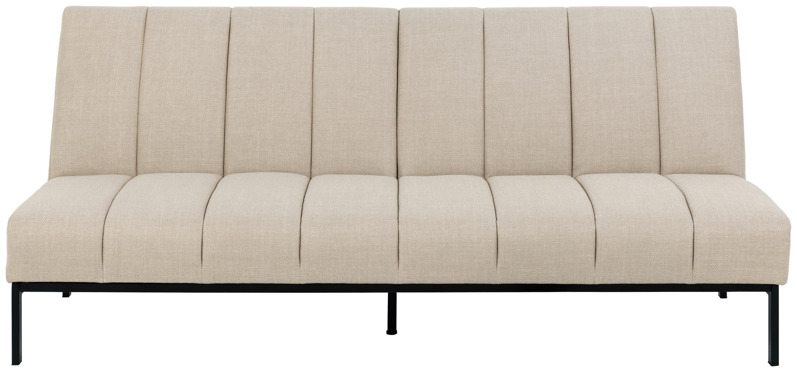 SCHLAFSOFA Flachgewebe Beige  - Beige/Schwarz, KONVENTIONELL, Textil/Metall (198/87/95cm) - Carryhome