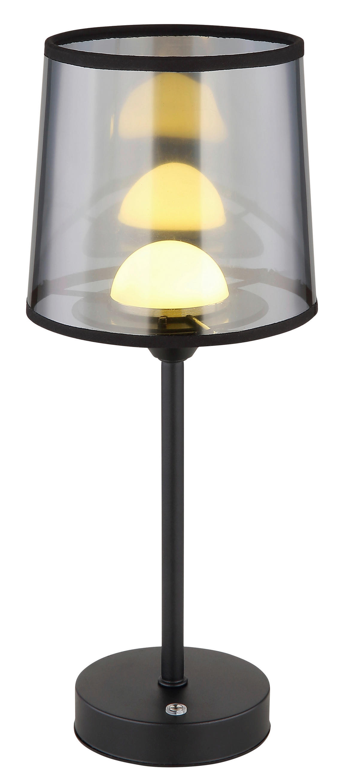 AKKU-TISCHLEUCHTE 14/35 cm  - Transparent/Schwarz, Design, Kunststoff/Textil (14/35cm) - Globo