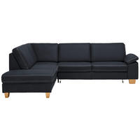 ECKSOFA  in Echtleder Dunkelblau  235/274 cm  - Eichefarben/Beige, KONVENTIONELL, Leder/Holzwerkstoff (235/274cm) - Beldomo Premium