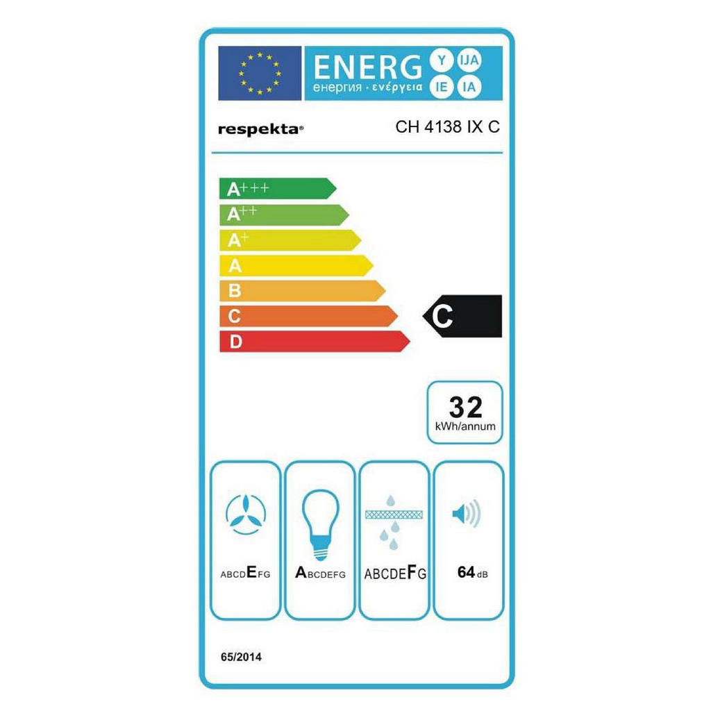 Thumbnail - Respekta Dunstabzugshaube Tessa, Edelstahl, Metall, C, 60x19.3x43 cm, Arbeitsplatzbeleuchtung, Küchen, Küchenelektrogerä...