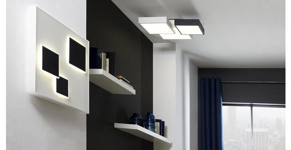 LED-DECKENLEUCHTE 60,5/54/12,7 cm - Schwarz/Weiß, Design, Kunststoff/Metall (60,5/54/12,7cm) - Ambiente