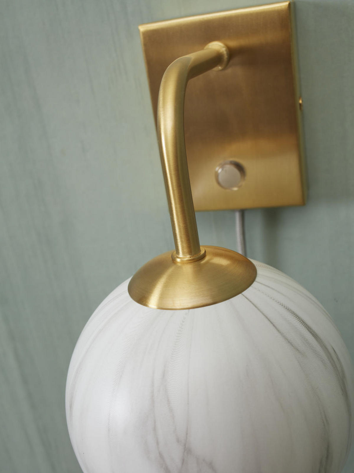 WANDLEUCHTE Carrara Globus 12 cm  - Goldfarben/Weiß, Basics, Glas/Metall (12cm) - It's about Romi