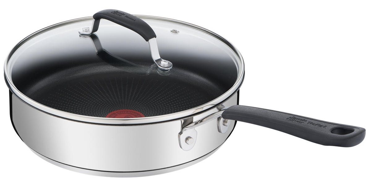 STEKPANNA   25 cm  - stålfärgad/transparent, Design, metall/glas (25cm) - Tefal