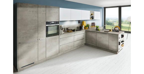 EINBAUKÜCHE - Weiß/Grau, Design, Holzwerkstoff - Dieter Knoll
