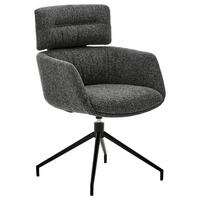 NASLANJAČ, kovina, tekstil črna, temno siva  - temno siva/črna, Design, kovina/tekstil (62/92/66cm) - Dieter Knoll