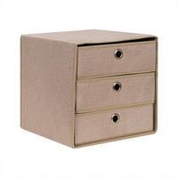 Cutie Cu Sertare    32/32/32 cm  - bej/gri, Basics, carton/metal (32/32/32cm) - Homeware