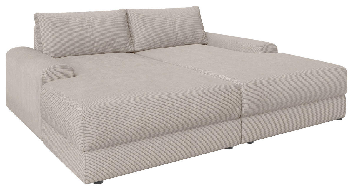 BIGSOFA Cord Beige  - Beige/Schwarz, MODERN, Kunststoff/Textil (234/93/190cm) - Carryhome