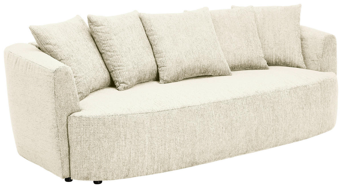 SCHLAFSOFA  mit Stoffauswahl, Liegefunktion, Schlafen auf Sitzhöhe, Rücken echt Chenille Greige  - Greige/Schwarz, KONVENTIONELL, Kunststoff/Textil (238/74/107cm) - Carryhome