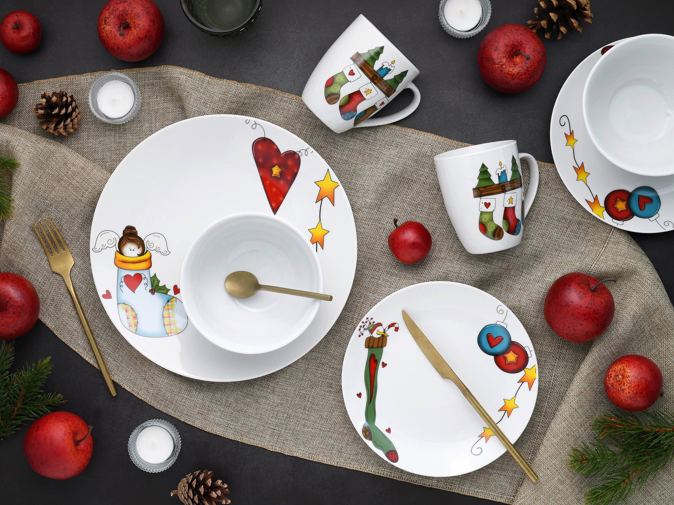 KOMBINOVANÝ SERVIS, 16-dielne, porcelán - Basics, keramika (34/31,5/33cm) - Creatable