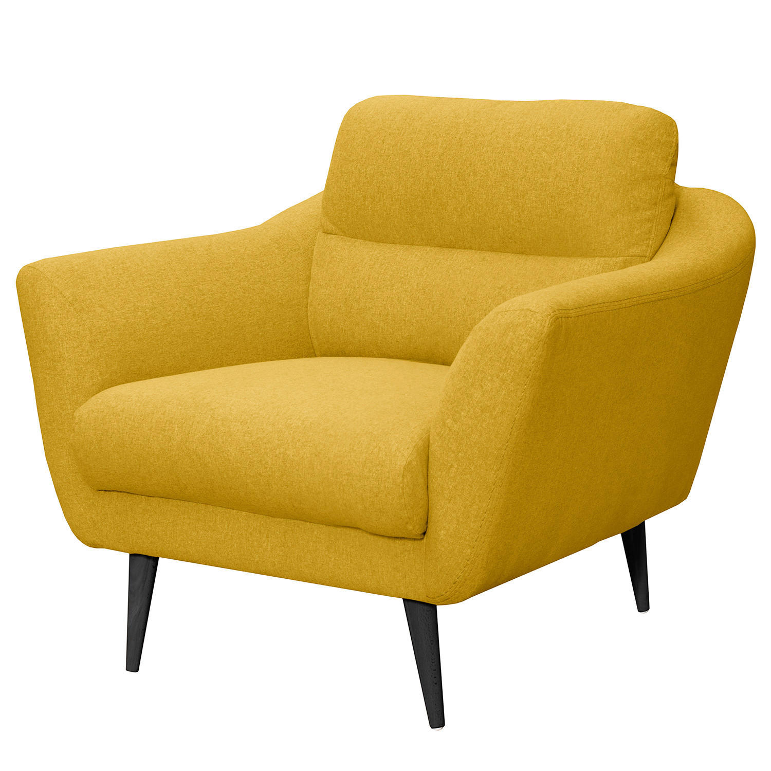 SESSEL in Webstoff Gelb  - Gelb/Schwarz, Design, Holz/Textil (92/87/88cm) - Livetastic