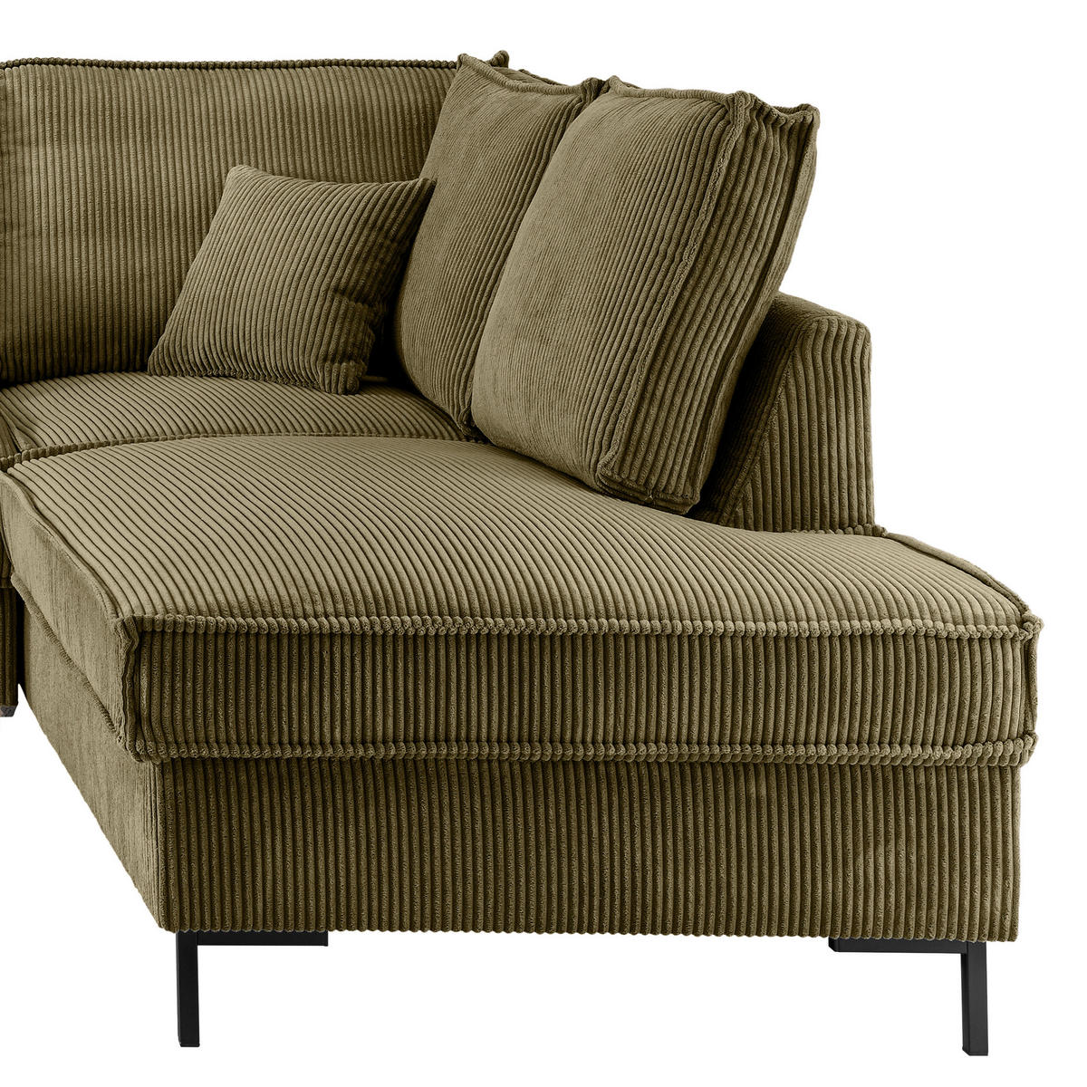 SJEDEĆA GARNITURA tekstil  maslinasto zelena   - maslinasto zelena/crna, Moderno, tekstil/metal (150/309/198cm) - MID.YOU