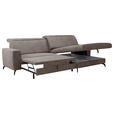 ECKSOFA inkl. Funktion Taupe Cord  - Taupe/Schwarz, KONVENTIONELL, Textil/Metall (290/178cm) - Cantus