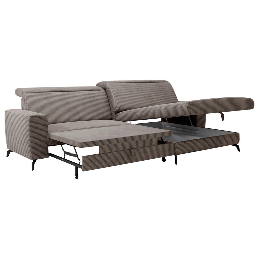 Thumbnail - Cantus Ecksofa, Taupe, Textil, 4-Sitzer, Ottomane rechts, L-Form, 290x178 cm, Rücken echt, Liegefunktion, Wohnzimmer, So...