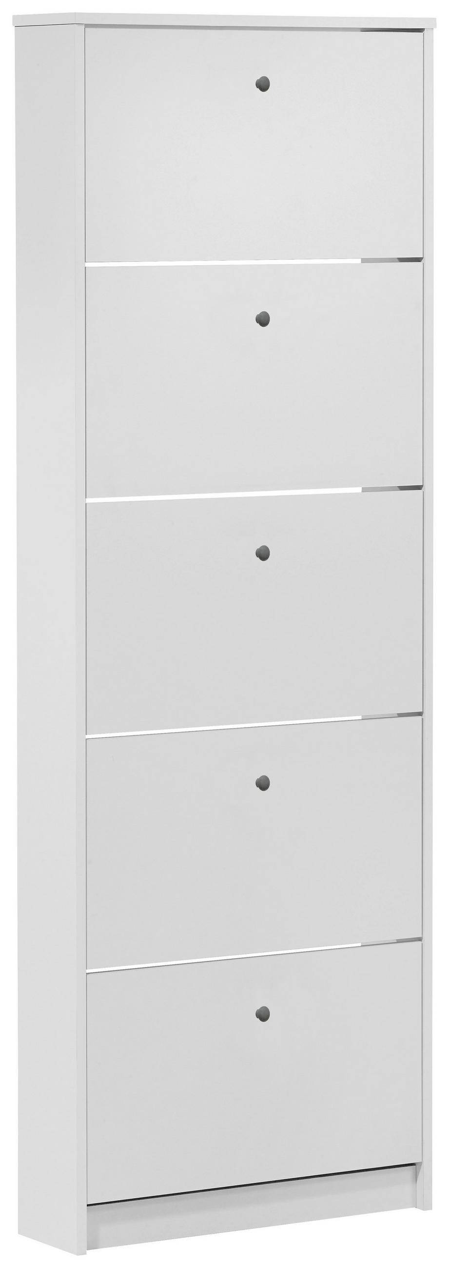 OMARA Z LOPUTAMI ZA ČEVLJE bela - srebrne barve/bela, Moderno, umetna masa/leseni material (58,5/169/17cm) - Carryhome