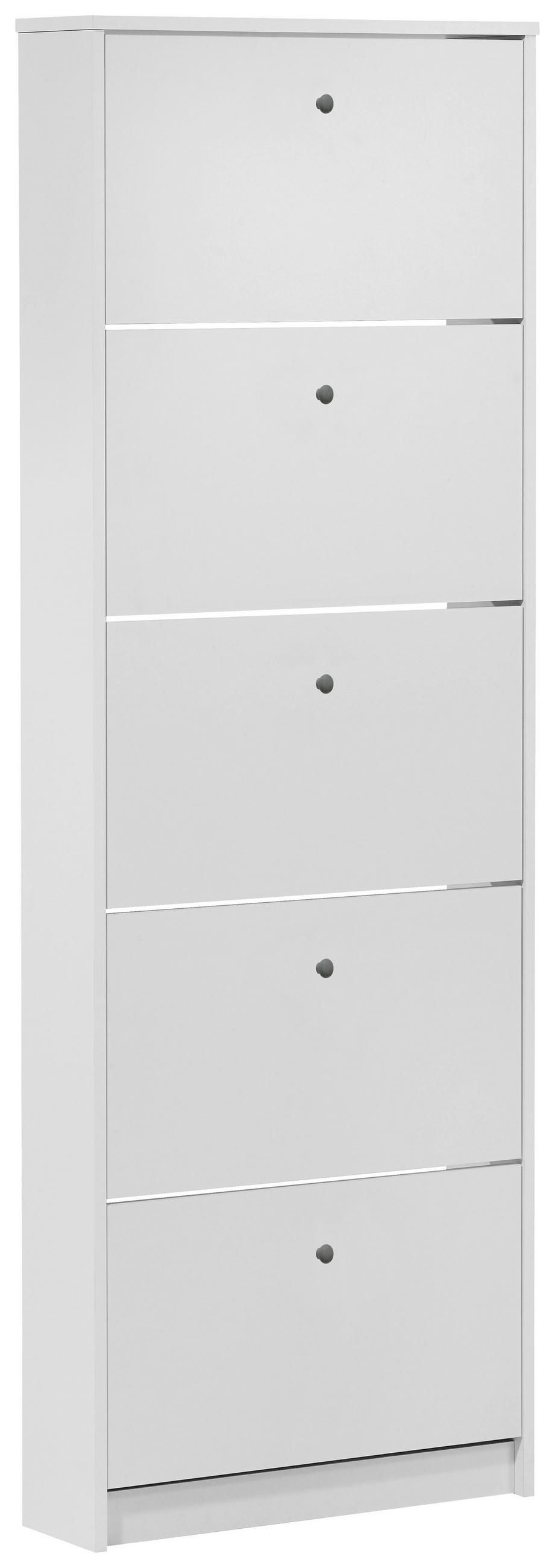 OMARA Z LOPUTAMI ZA ČEVLJE bela - srebrne barve/bela, Moderno, umetna masa/leseni material (58,5/169/17cm) - Carryhome