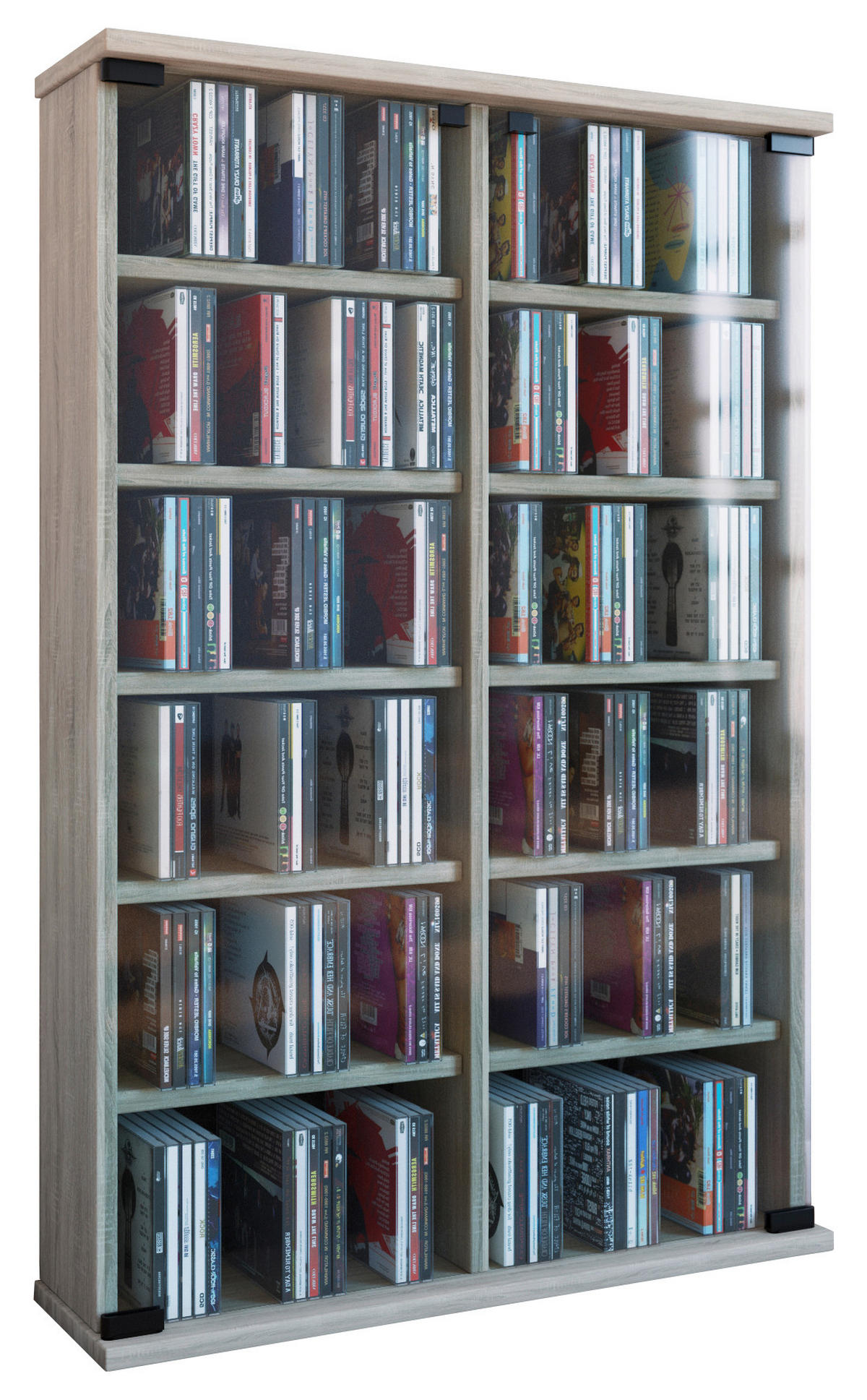 CD-REGAL Eichefarben  - Eichefarben, KONVENTIONELL, Glas/Holzwerkstoff (60/92/18cm) - MID.YOU