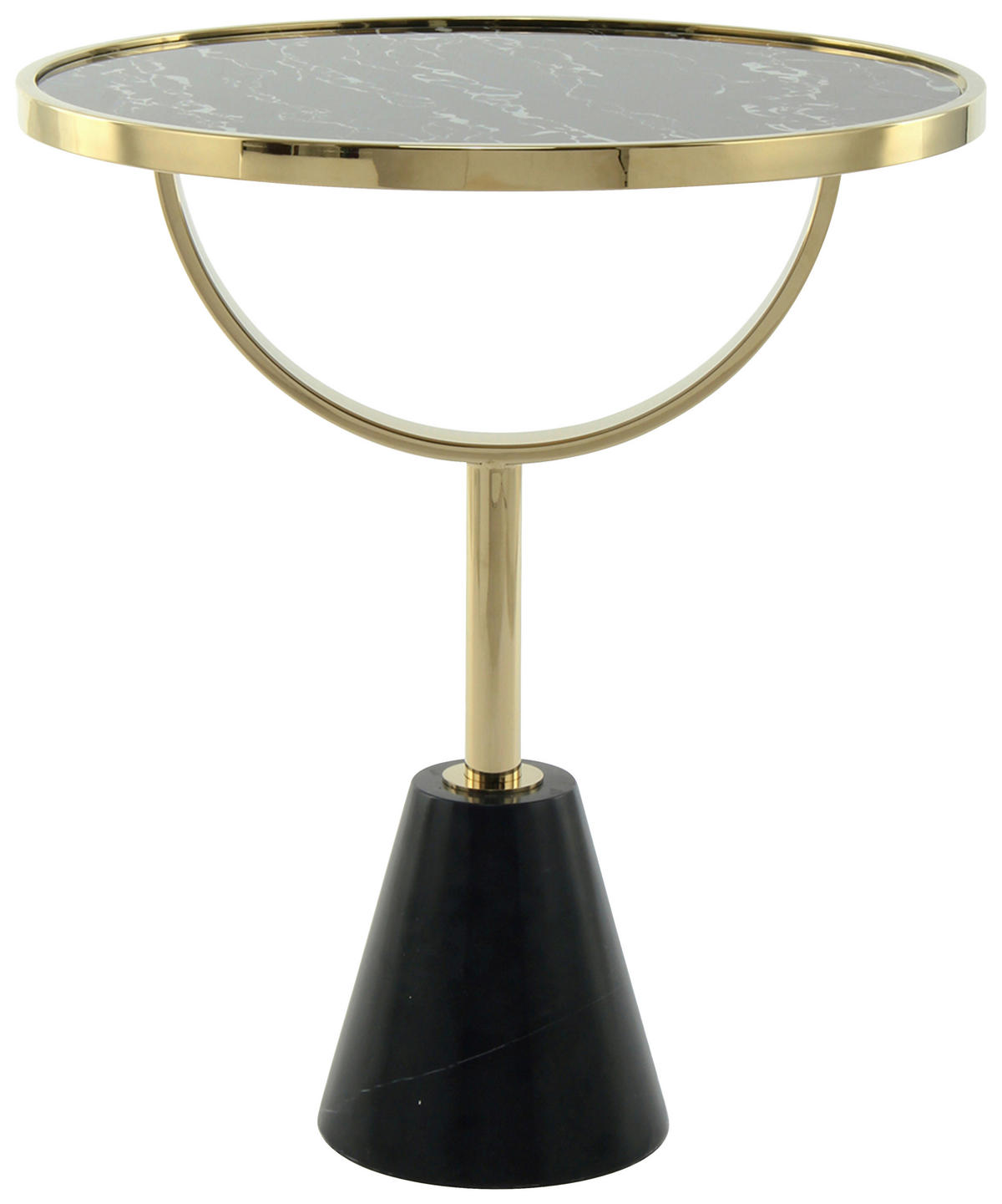 BEISTELLTISCH rund  - Design, Glas/Stein (46/54cm) - Kayoom