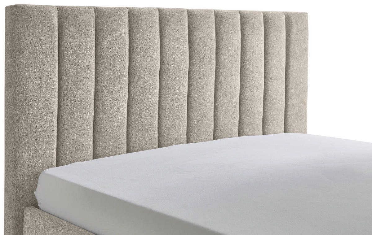 POLSTERBETT 140/200 cm  in Beige  - Beige/Schwarz, Design, Holz/Textil (140/200cm) - Boxxx