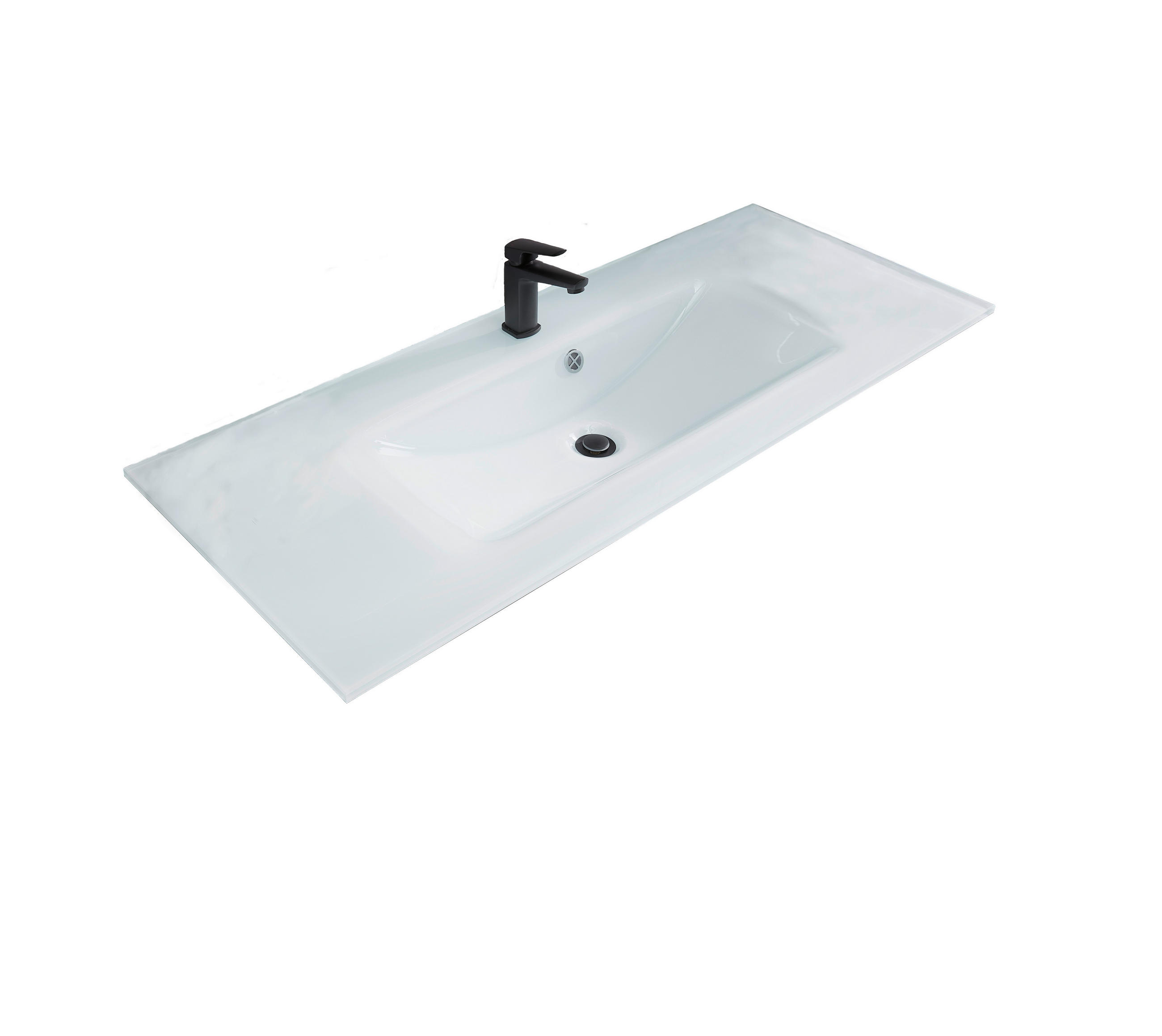 WASCHBECKEN 121/15/50 cm  - Weiß, KONVENTIONELL, Glas (121/15/50cm) - Sadena