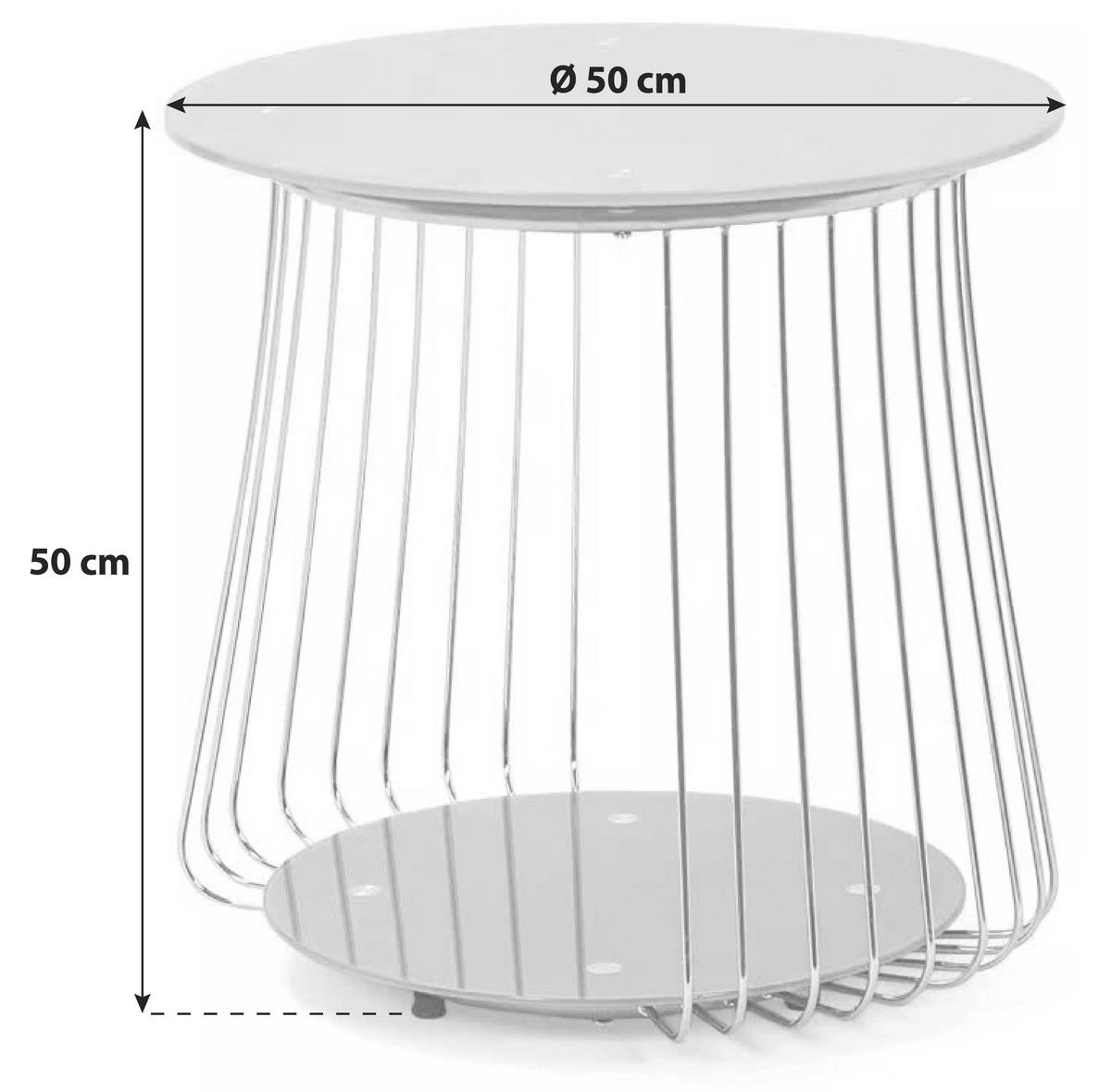 COUCHTISCH in Metall 50/50/50 cm  - Silberfarben, Basics, Glas/Metall (50/50/50cm) - MID.YOU