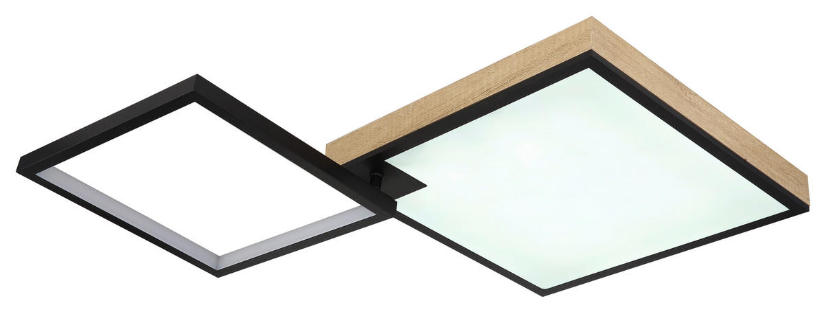 LED-DECKENLEUCHTE 40 W    85,5/55/10 cm  - Dunkelbraun/Opal, Design, Holzwerkstoff/Kunststoff (85,5/55/10cm) - Globo