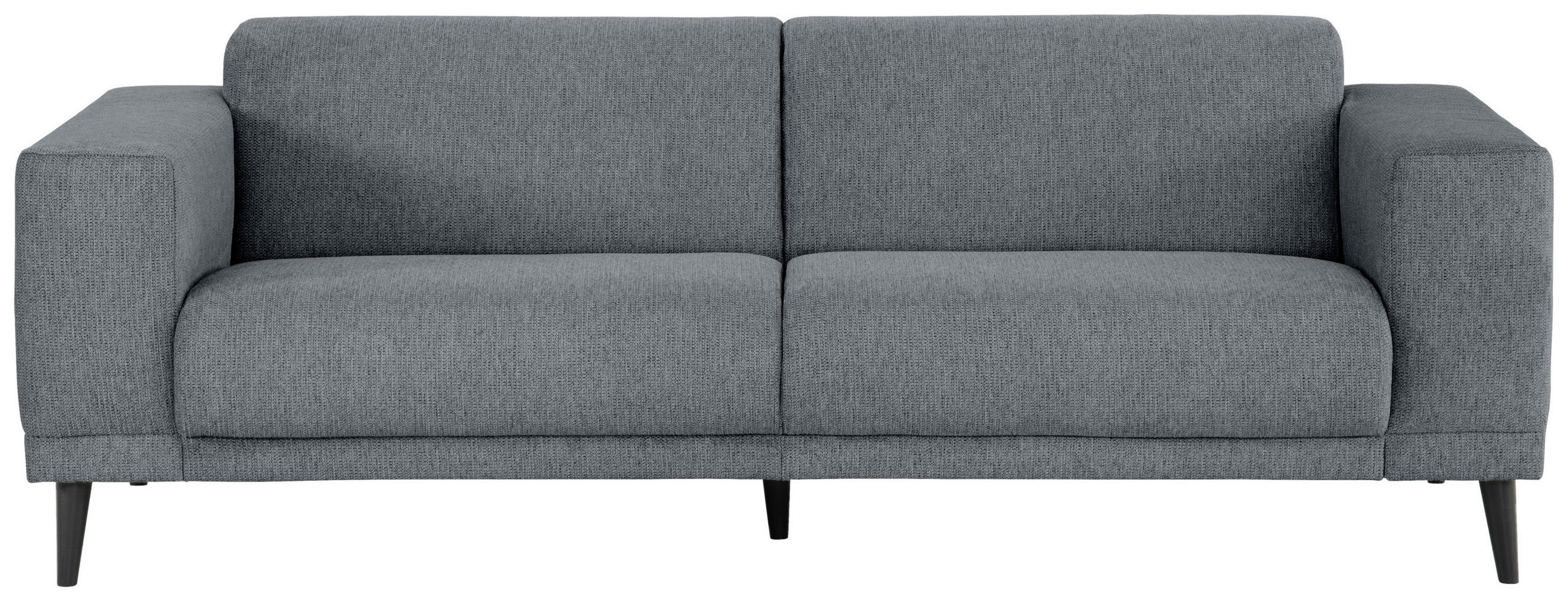 3-SITZER-SOFA Webstoff Dunkelgrau  - Dunkelgrau/Schwarz, Design, Holz/Textil (218/77/93cm) - MID.YOU