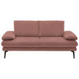 2,5-SITZER Dieter Knoll in Velours Flieder  - Beige/Flieder, Design, Textil/Metall (196/89/104cm) - Dieter Knoll