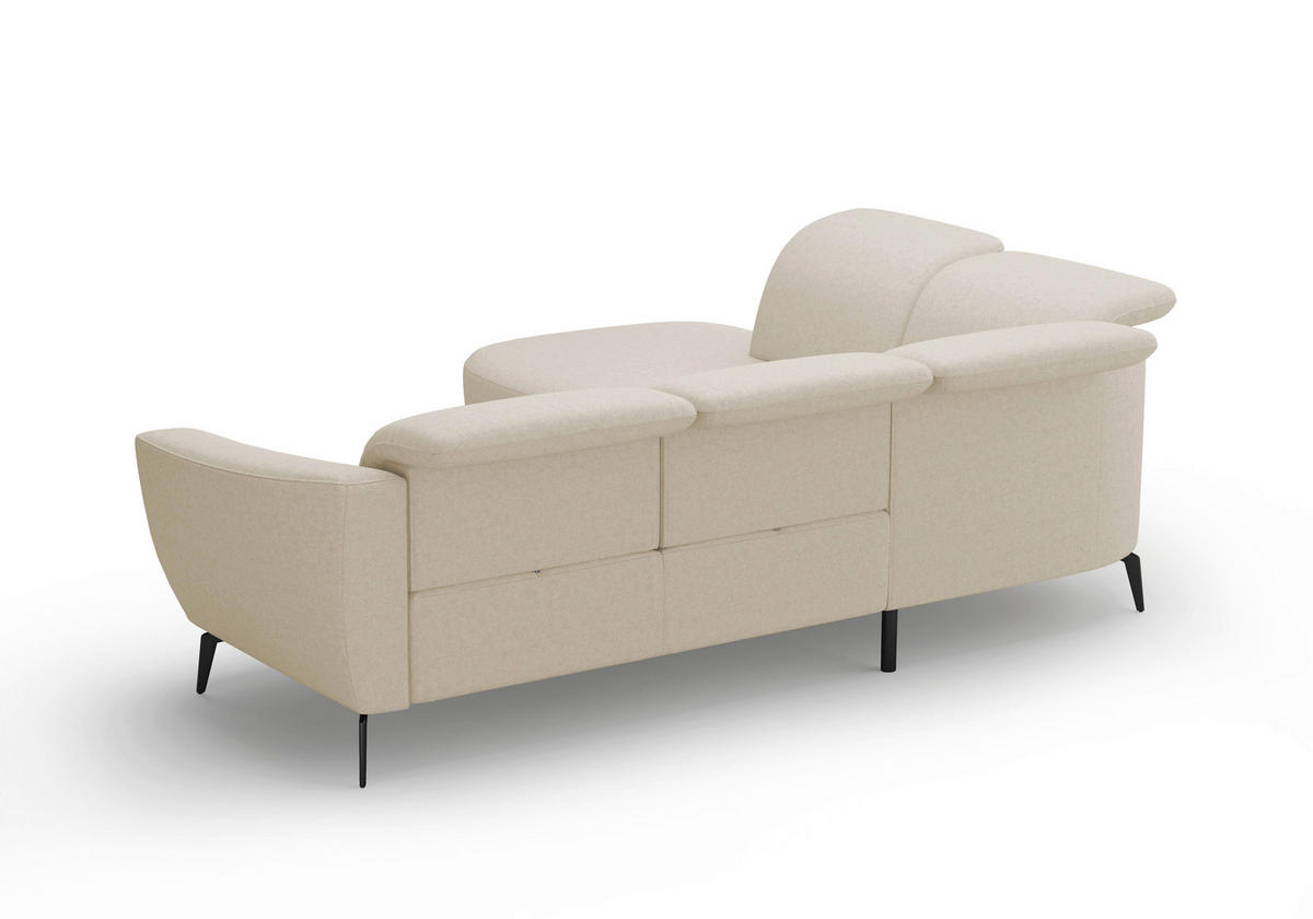 ECKSOFA in Flachgewebe Creme  267/300 cm  - Creme/Schwarz, KONVENTIONELL, Textil/Metall (267/300cm) - Sit & More