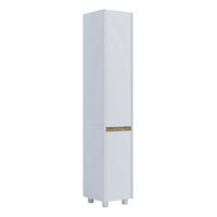 HOCHSCHRANK 30/165/33 cm  - Honigeiche/Silberfarben, Trend, Holzwerkstoff/Kunststoff (30/165/33cm) - MID.YOU